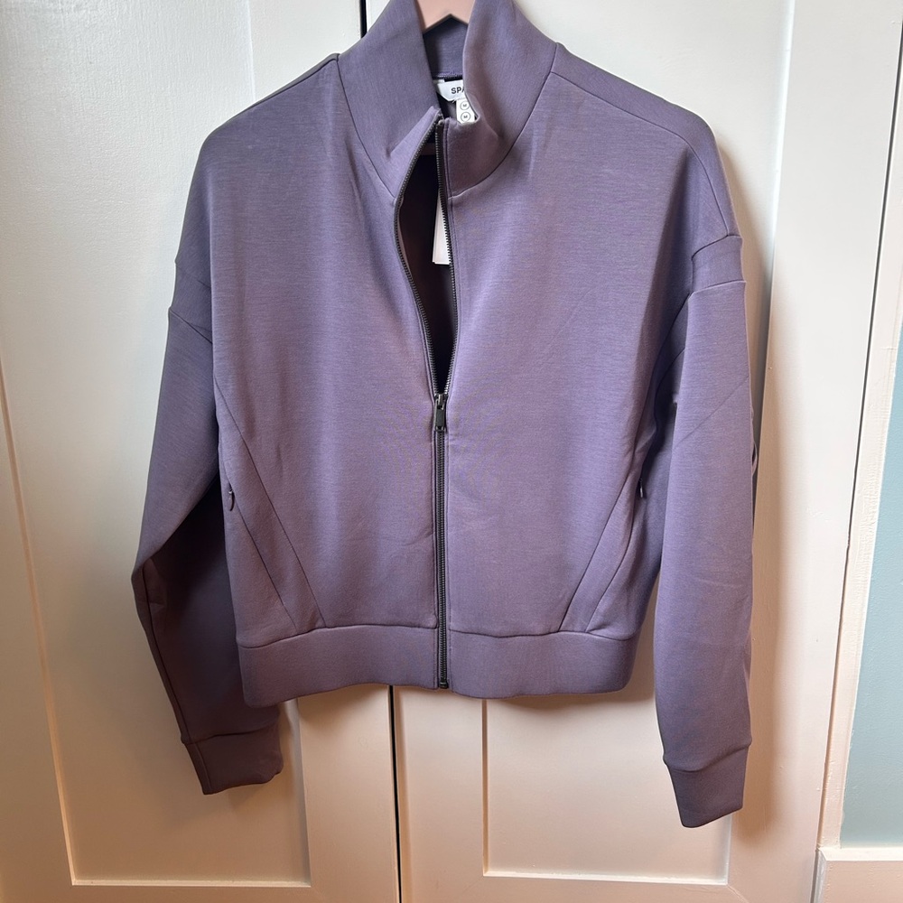 SPANX AirEssentials® Track Jacket — Purple / Orchid Ash — Size Medium